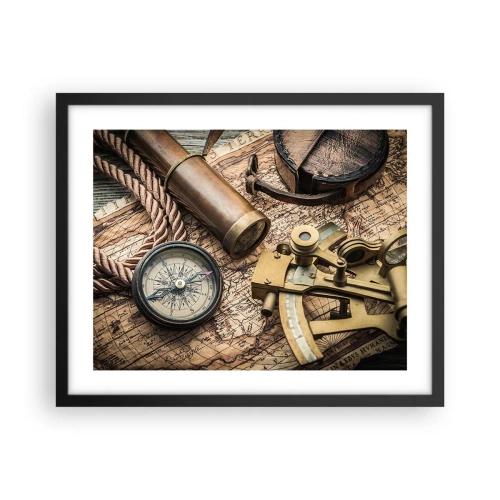 Affiche dans un cadre noir - Poster - Fixer un cap - 50x40 cm