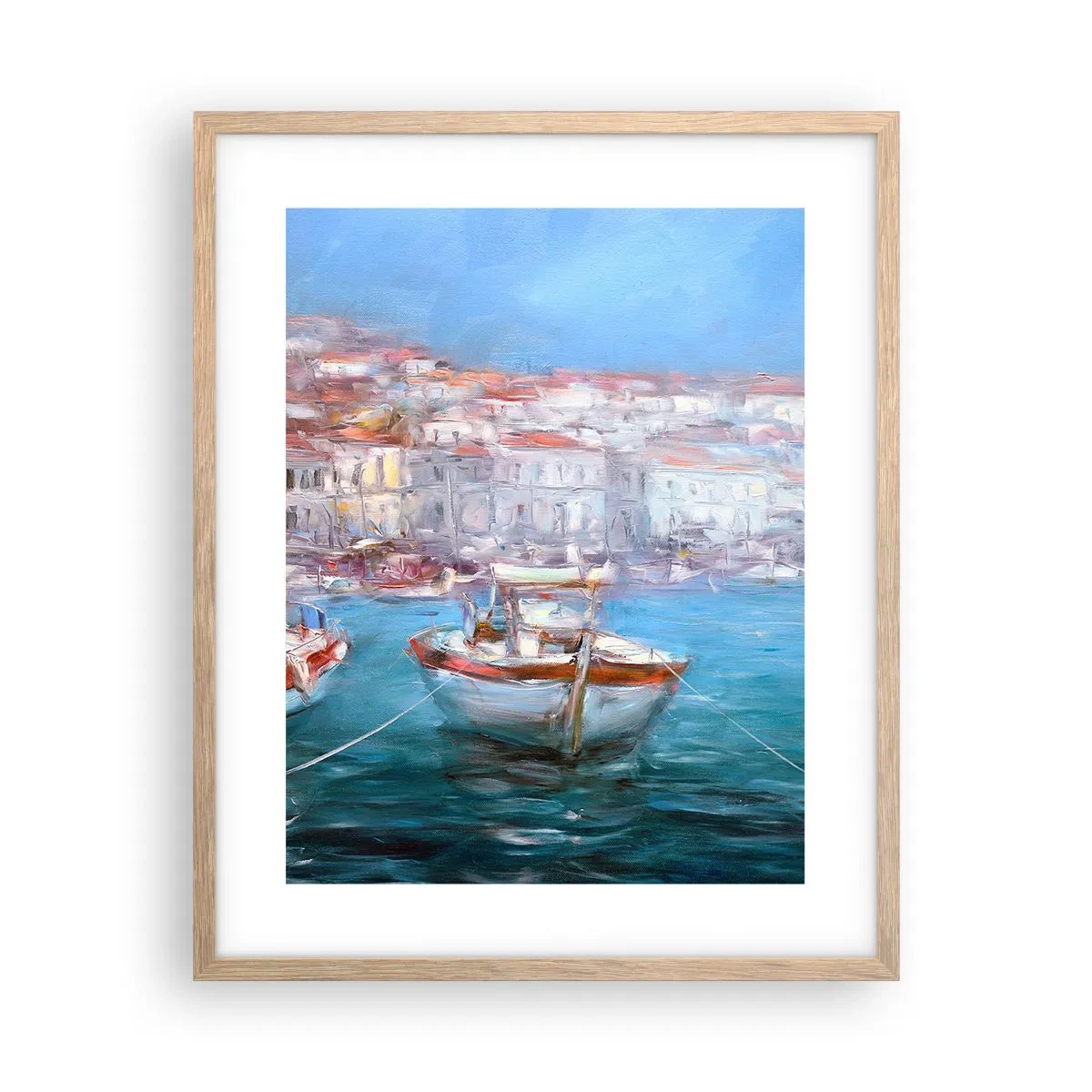 Affiche dans un chêne clair - Poster - Baie italienne - 40x50 cm