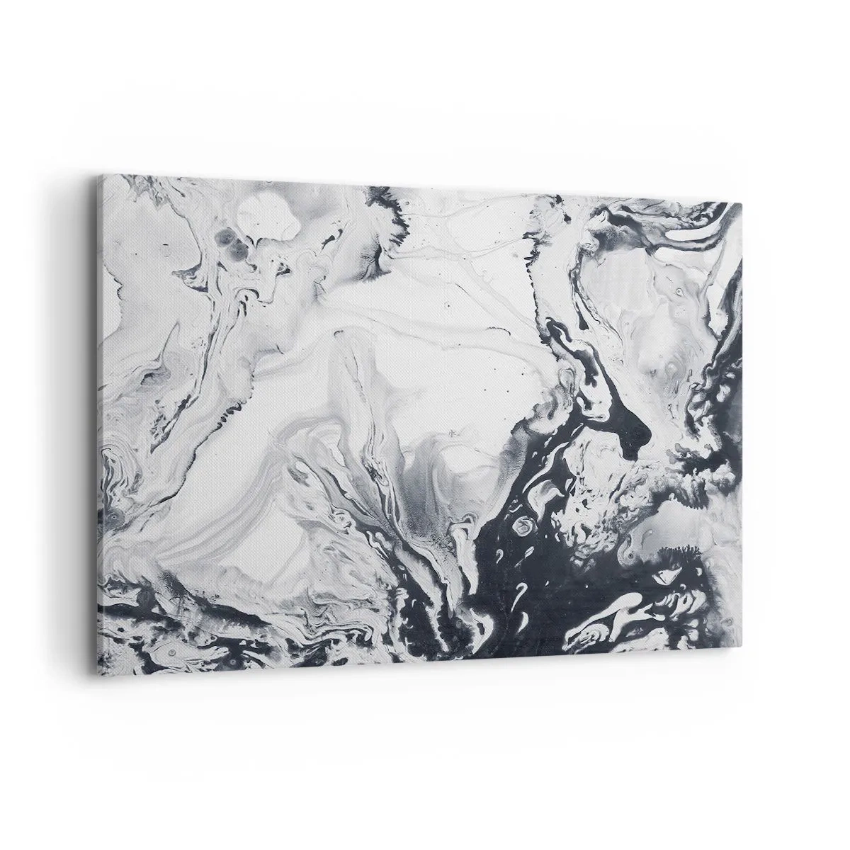 Impression sur toile - Image sur toile - Motif abstrait monochrome avec effet marbré - 100x70cm - Au centre de la Terre - Décoration murale moderne pour le salon et la chambre ARTTOR