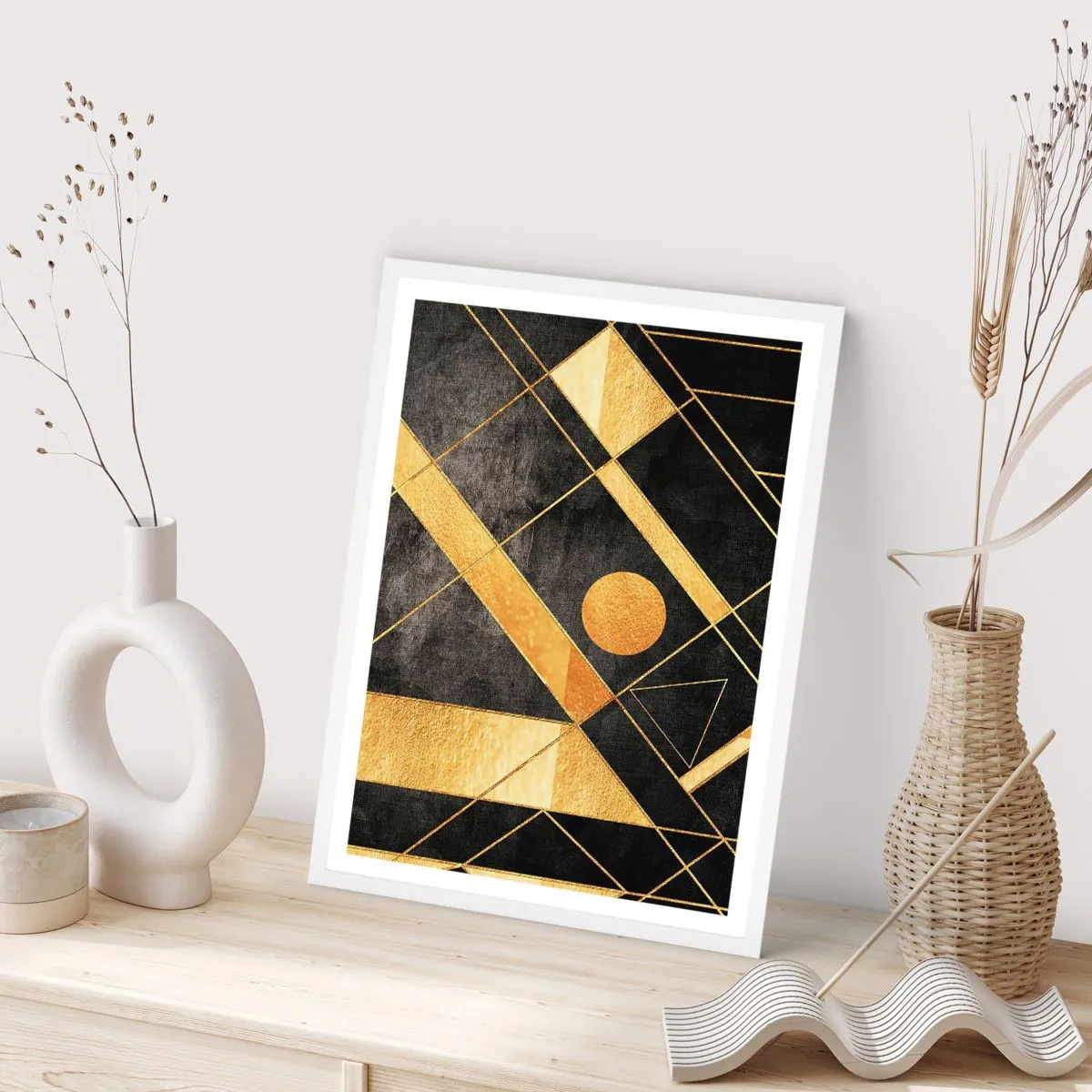 Affiche dans un cadre blanc - Poster - Soleil du désert - 50x70 cm