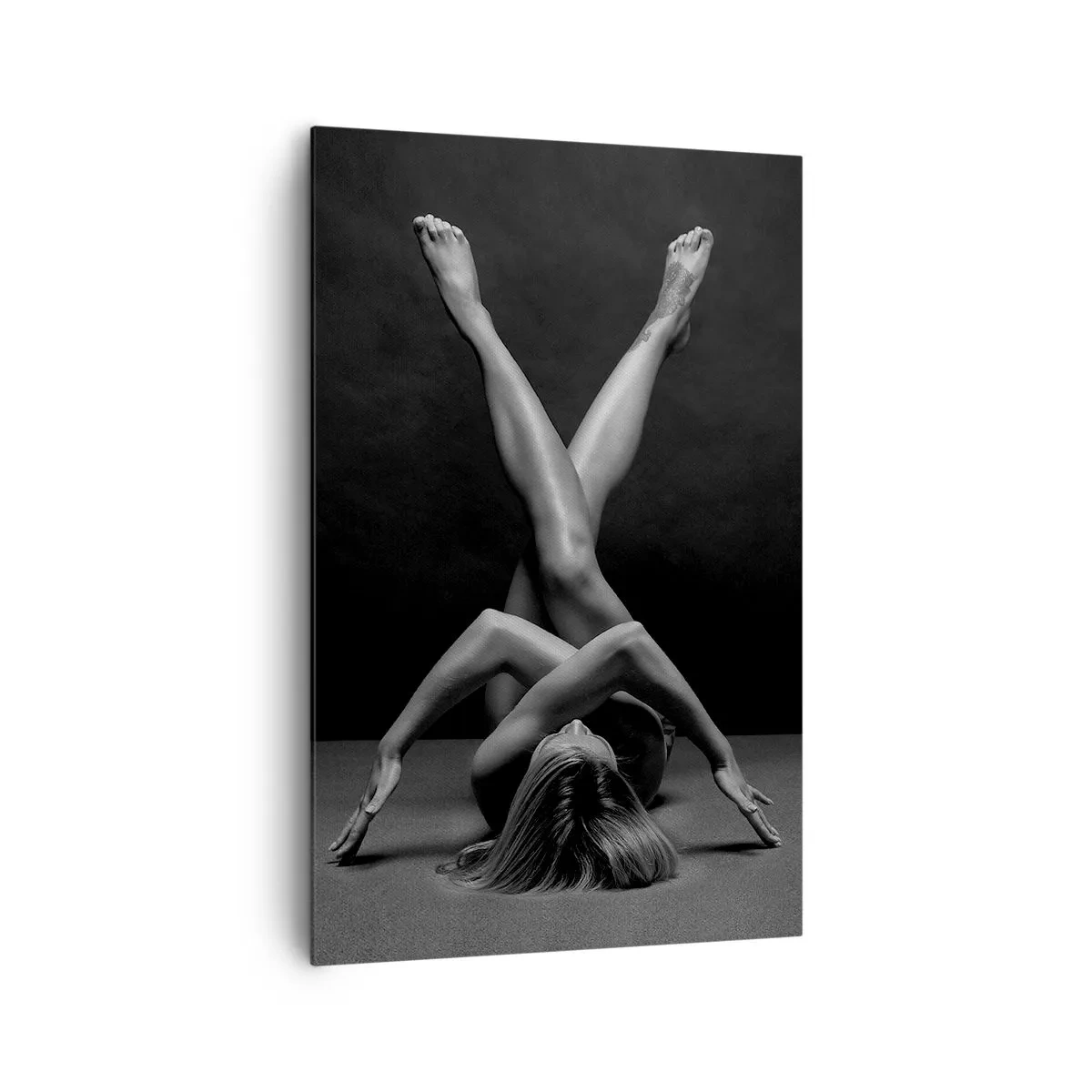 Impression sur toile - Image sur toile - Une vision artistique d'une femme en noir et blanc - 80x120cm - Géométrie de la nudité - Décoration murale moderne pour le salon et la chambre ARTTOR