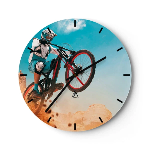 Horloge murale - Pendule murale - Démon de la folie du vélo - 40x40 cm