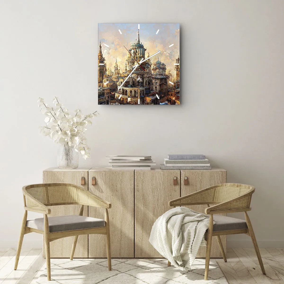 Horloge murale - Pendule murale - Ville des villes - 40x40 cm