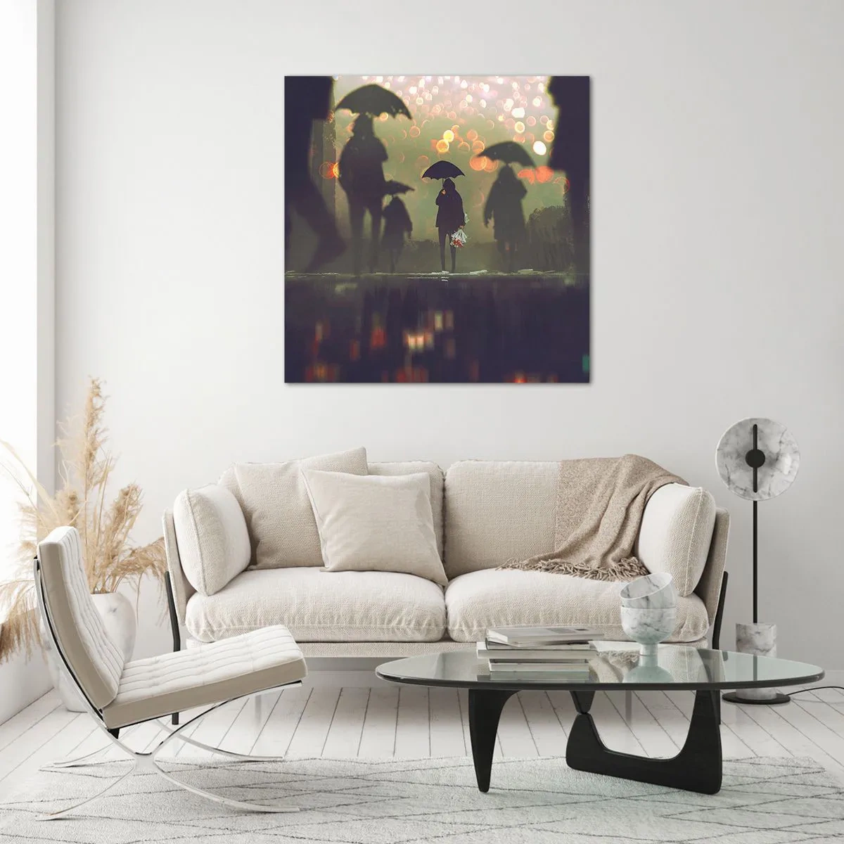 Impression sur verre - Image sur verre - Du point de vue d'une goutte de pluie - 50x50 cm