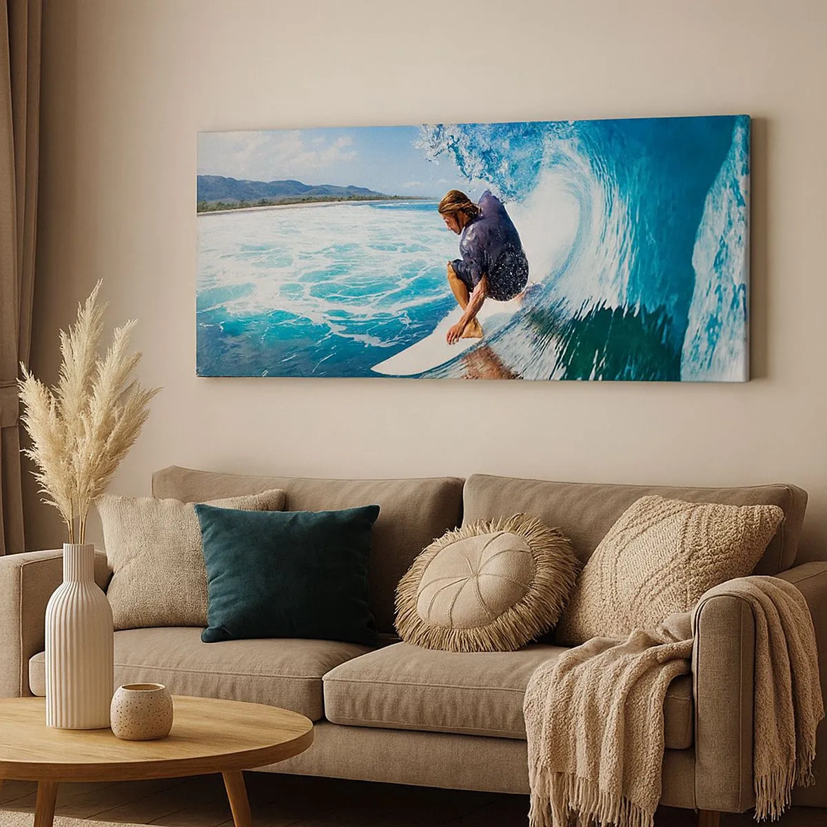Impression sur toile - Image sur toile - Danse avec les vagues - 100x40 cm