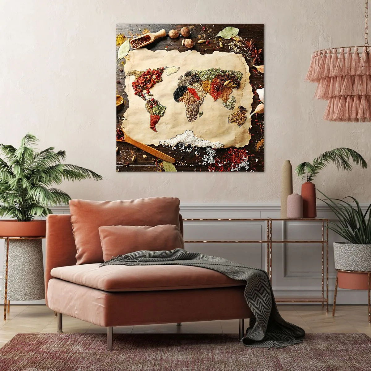Impression sur toile - Image sur toile - Toutes les saveurs du monde - 60x60 cm