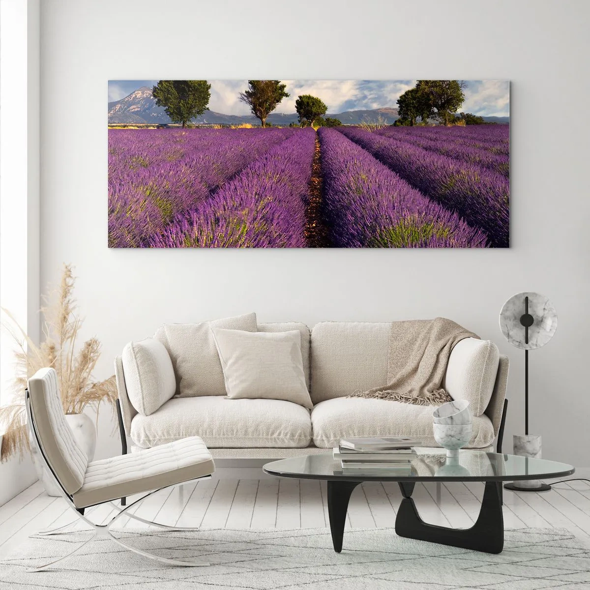 Impression sur verre - Image sur verre - Champs de lavande - 100x40 cm