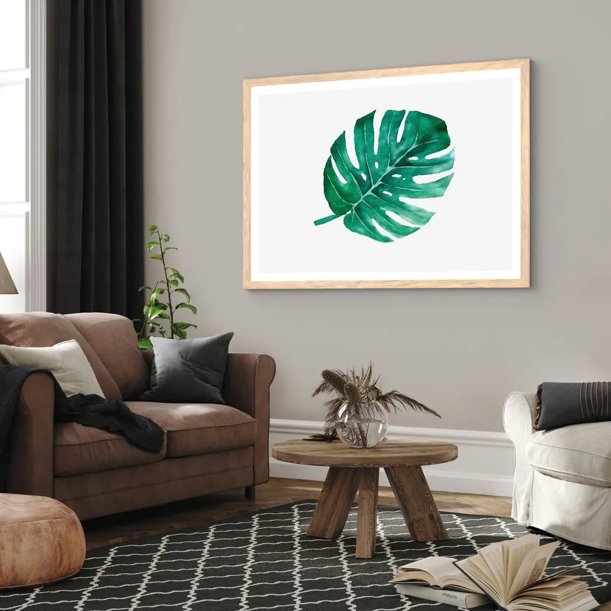 Affiche dans un chêne clair - Poster - Concept vert - 40x30 cm