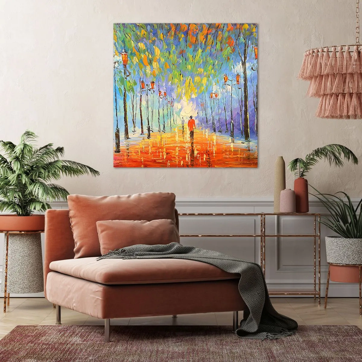 Impression sur toile - Image sur toile - Chant nocturne de la pluie - 50x50 cm