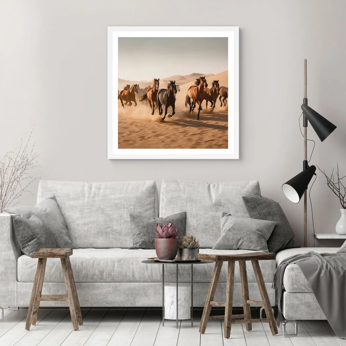 Affiche dans un cadre blanc - Poster - Libre comme le vent - 40x40 cm