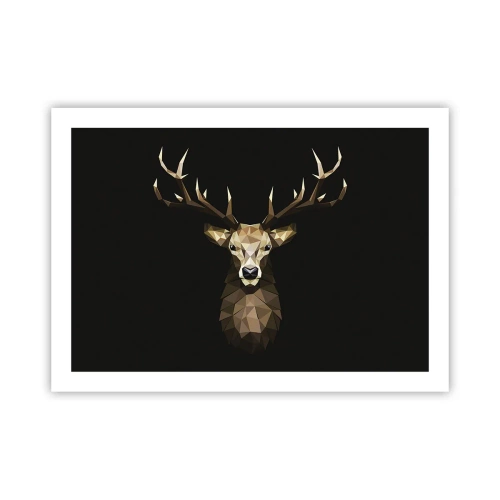 Affiche - Poster - Cerf cubique - 70x50 cm