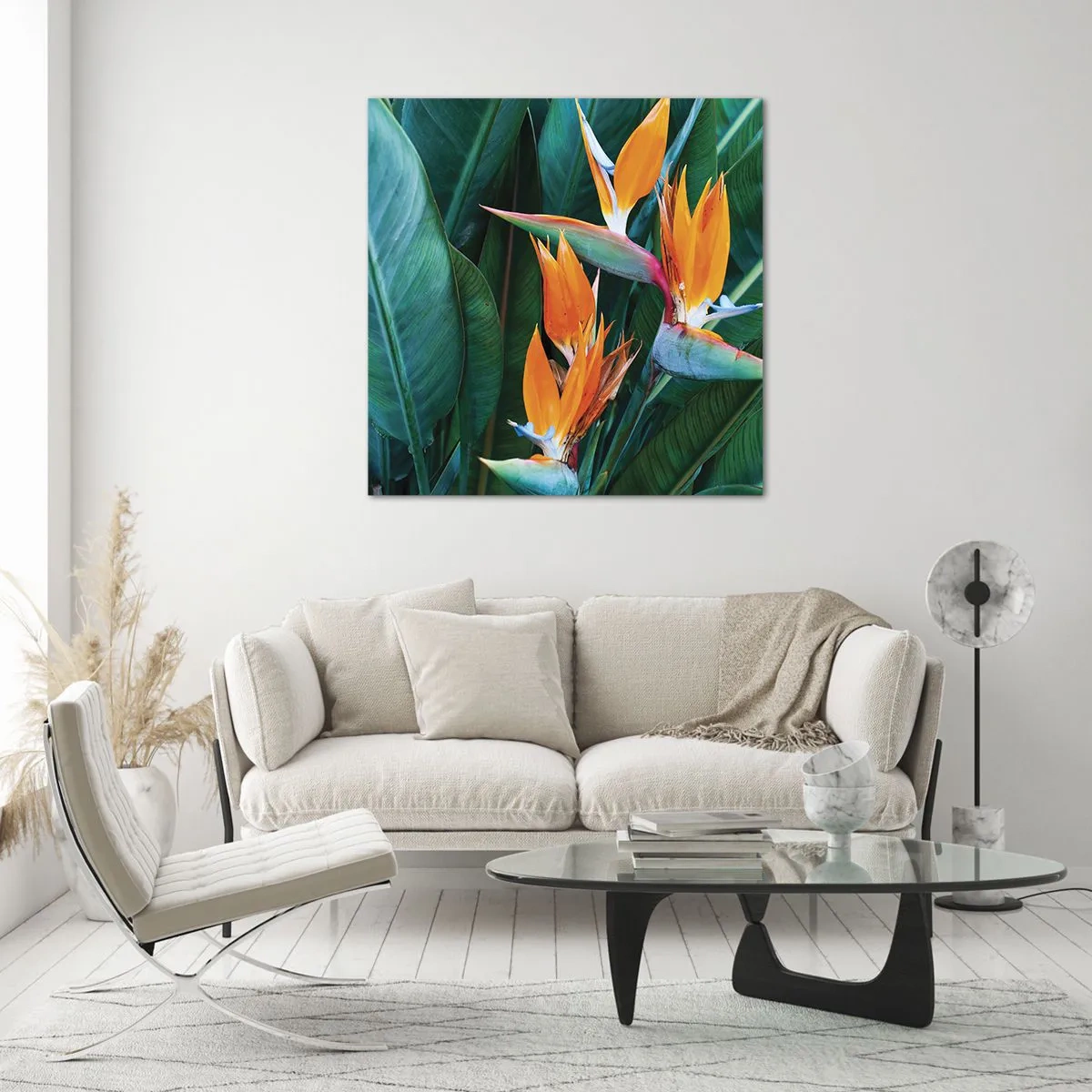 Impression sur verre - Image sur verre - Est-ce une fleur, est-ce un oiseaux? - 30x30 cm