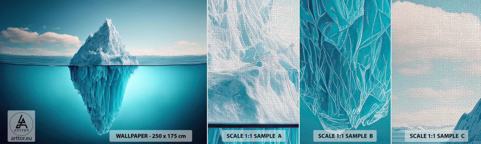 Échantillon de Papier Peint Premium Canvas - Reine de Glace - Iceberg, Eau, Glacier - 100x30 cm