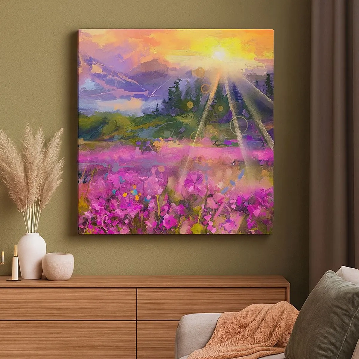 Impression sur toile - Image sur toile - Dans la vallée à l'abri du soleil - 30x30 cm