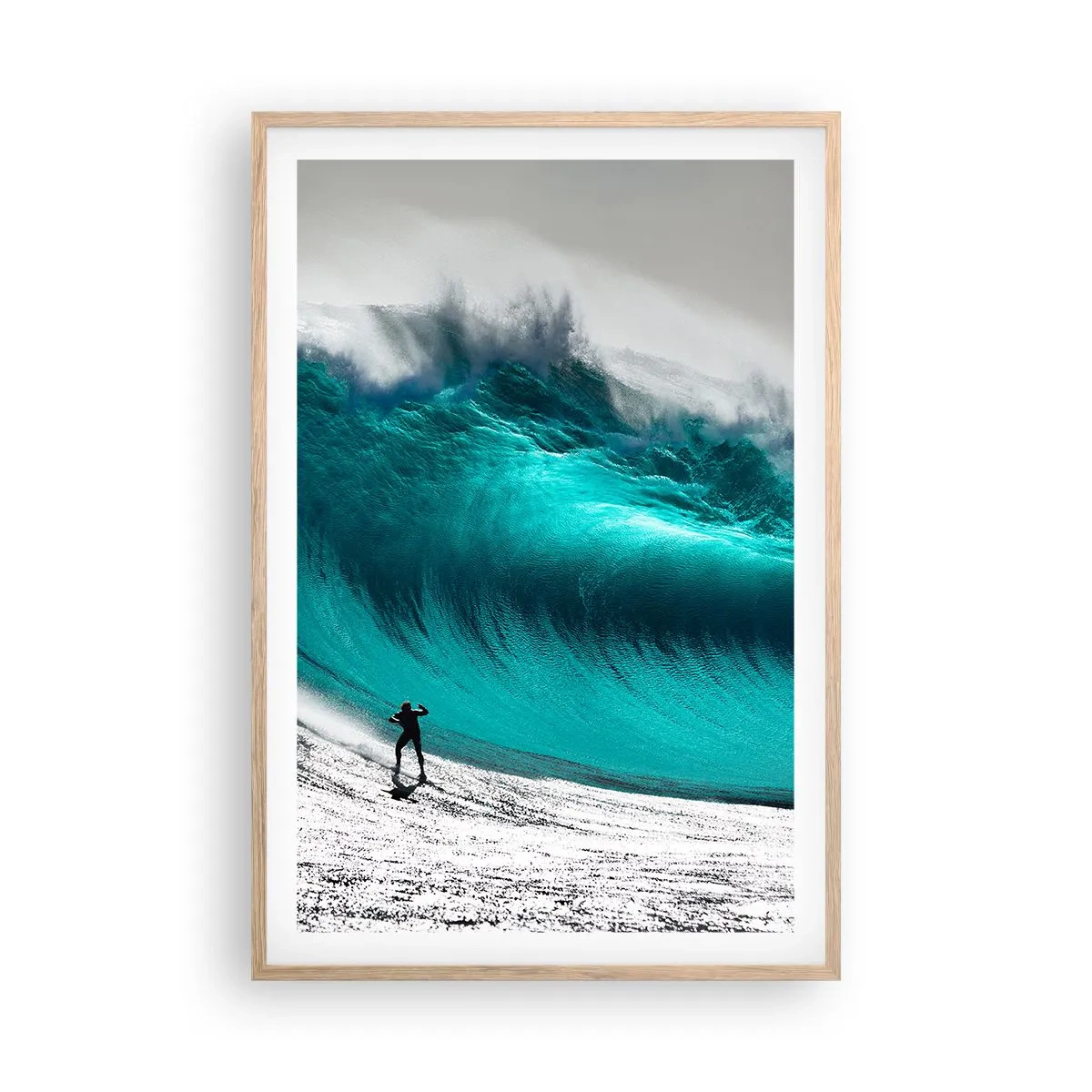 Affiche dans un chêne clair - Poster - Challenge accepté - 61x91 cm