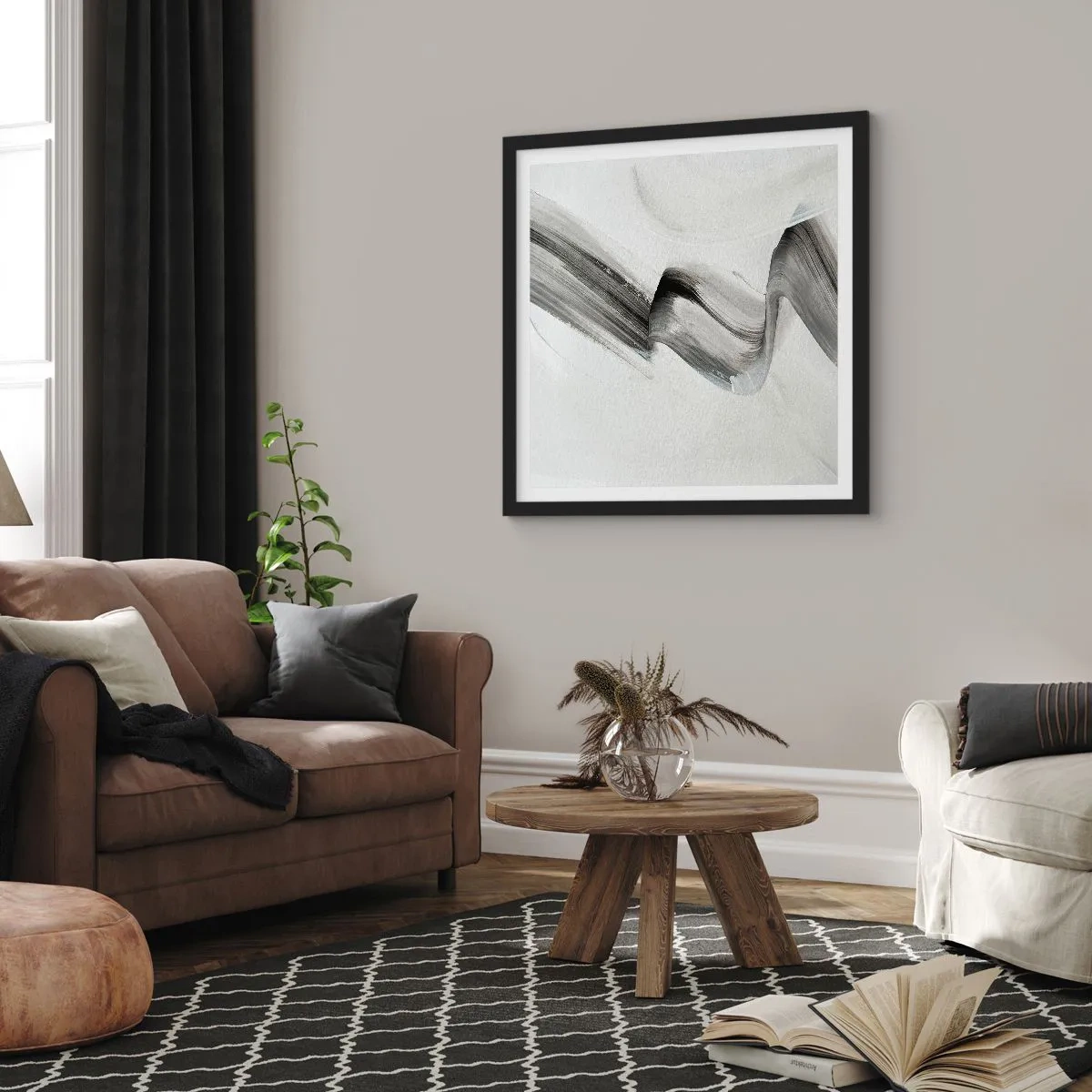 Affiche dans un cadre noir - Poster - Mine de rien pour s'amuser - 60x60 cm