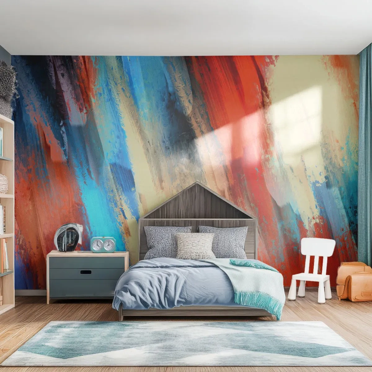 Papier Peint Autocollant Deluxe Sticker - Une cascade de couleurs - Abstraction, Morceau, Modèle moderne - 300x210 cm