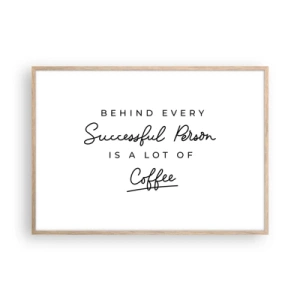 Affiche dans un chêne clair - Poster - Secret du succès - 100x70 cm