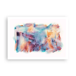 Affiche - Poster - Coups de pinceau colorés dans une composition abstraite - 100x70cm - Un désordre coloré - Décoration murale moderne pour le salon et la chambre ARTTOR