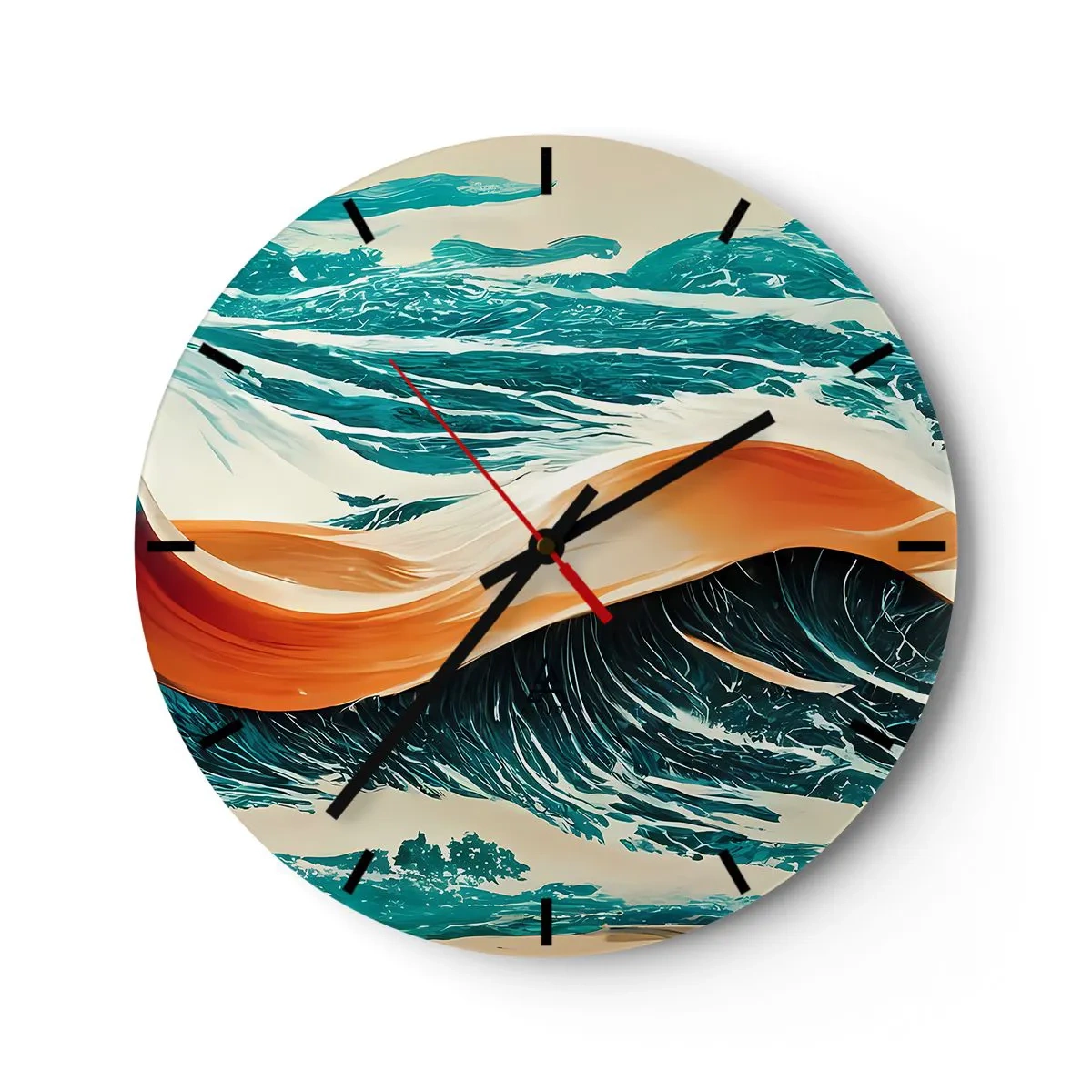 Horloge murale - Pendule murale - Le rêve d'un surfeur - 40x40 cm