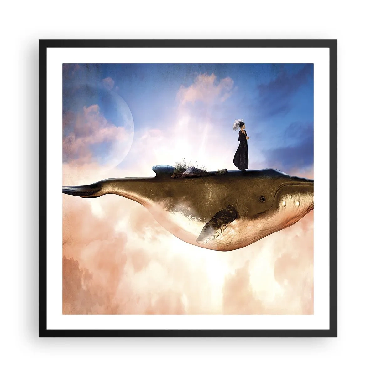 Affiche dans un cadre noir - Poster - Voyage irréel - 60x60 cm