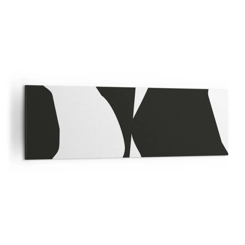 Impression sur toile - Image sur toile - Motif de contraste abstrait en noir et blanc - 160x50cm - Positif négatif - Décoration murale moderne pour le salon et la chambre ARTTOR