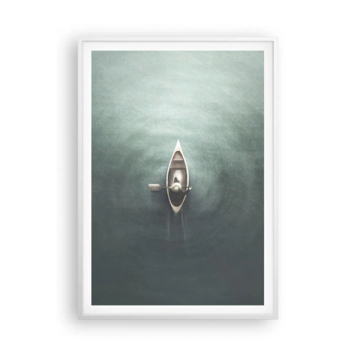 Affiche dans un cadre blanc - Poster - À travers le lac de la lune - 70x100 cm
