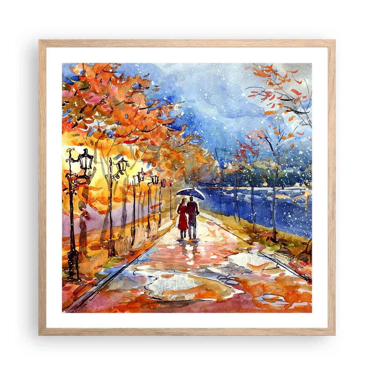 Affiche dans un chêne clair - Poster - Ensemble jusqu'au bout du temps - 60x60 cm