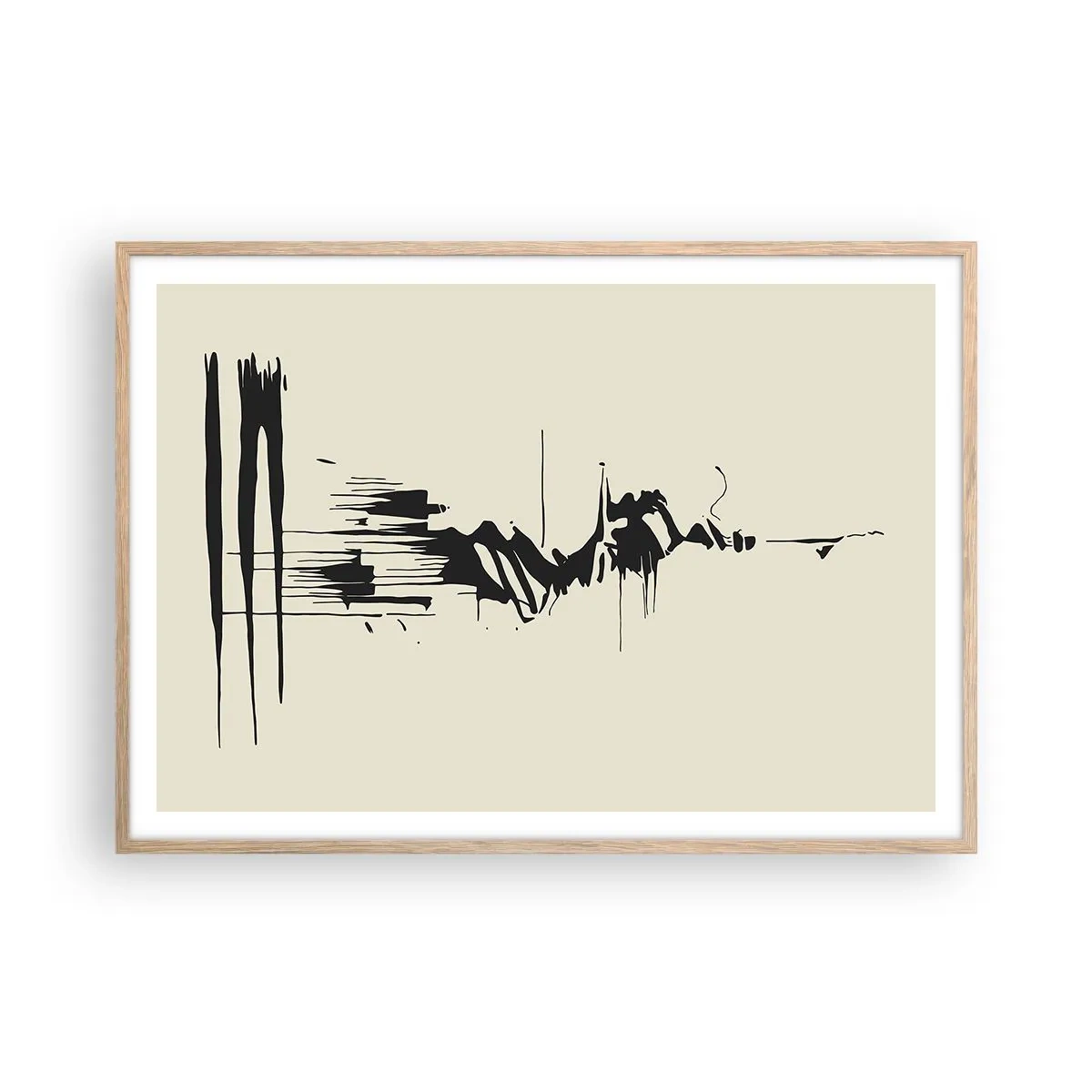 Affiche dans un chêne clair - Poster - Abstraction hâtive - 100x70 cm