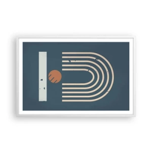 Affiche dans un cadre blanc - Poster - Géométrie sur la grenade - 91x61 cm