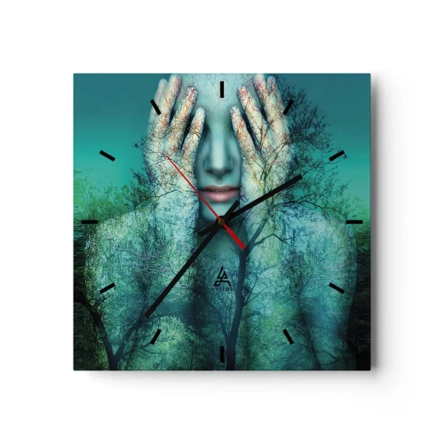 Horloge murale - Pendule murale - immergé dans l'azur - 40x40 cm