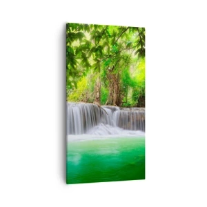 Impression sur toile - Image sur toile - Une cascade de vert - 55x100 cm