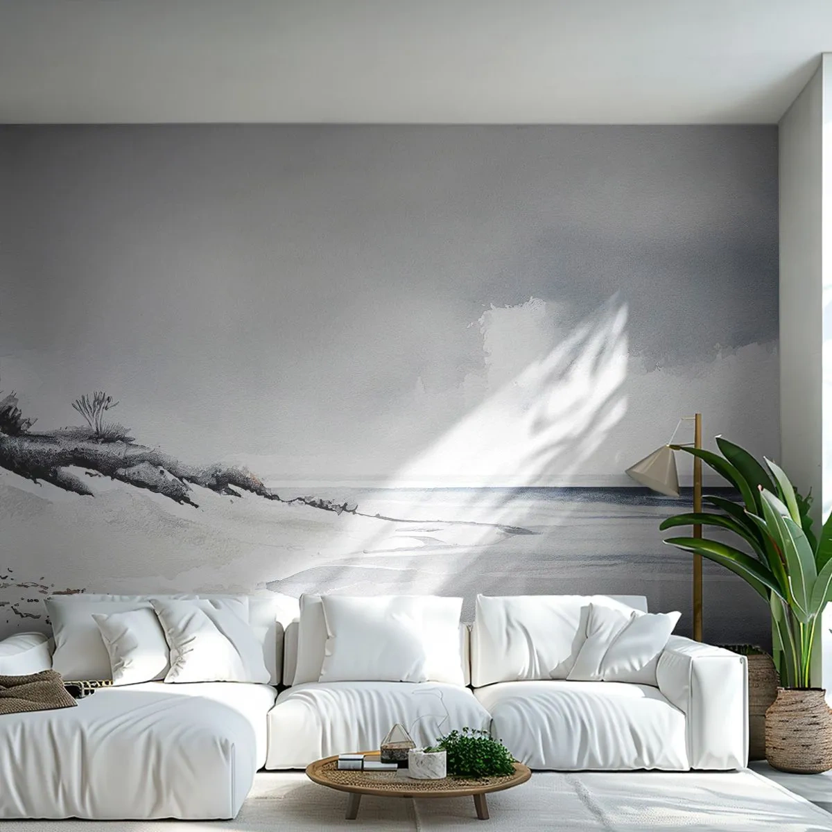 Papier Peint Autocollant Deluxe Sticker - Ensemble depuis toujours - Dunes, Plage, Océan - 200x140 cm