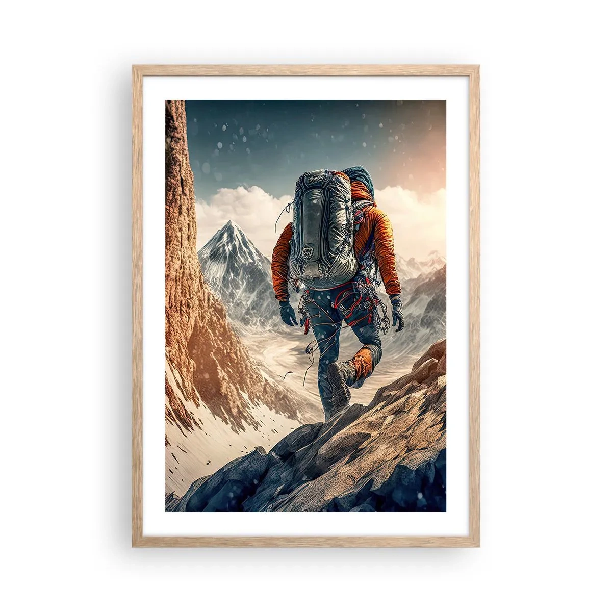 Affiche dans un chêne clair - Poster - Guerrier solitaire - 50x70 cm