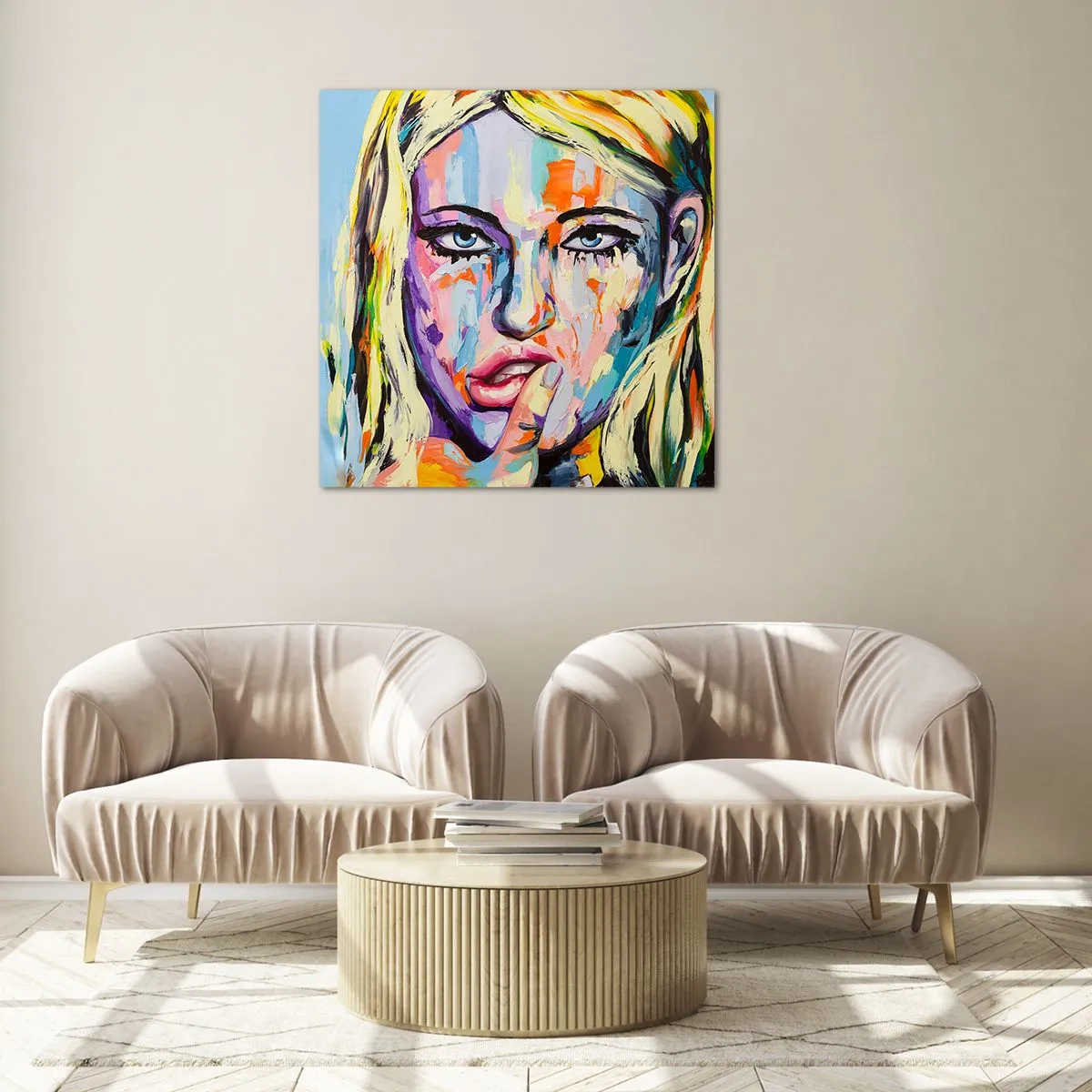 Impression sur verre - Image sur verre - Regarde-la droit dans les yeux - 60x60 cm