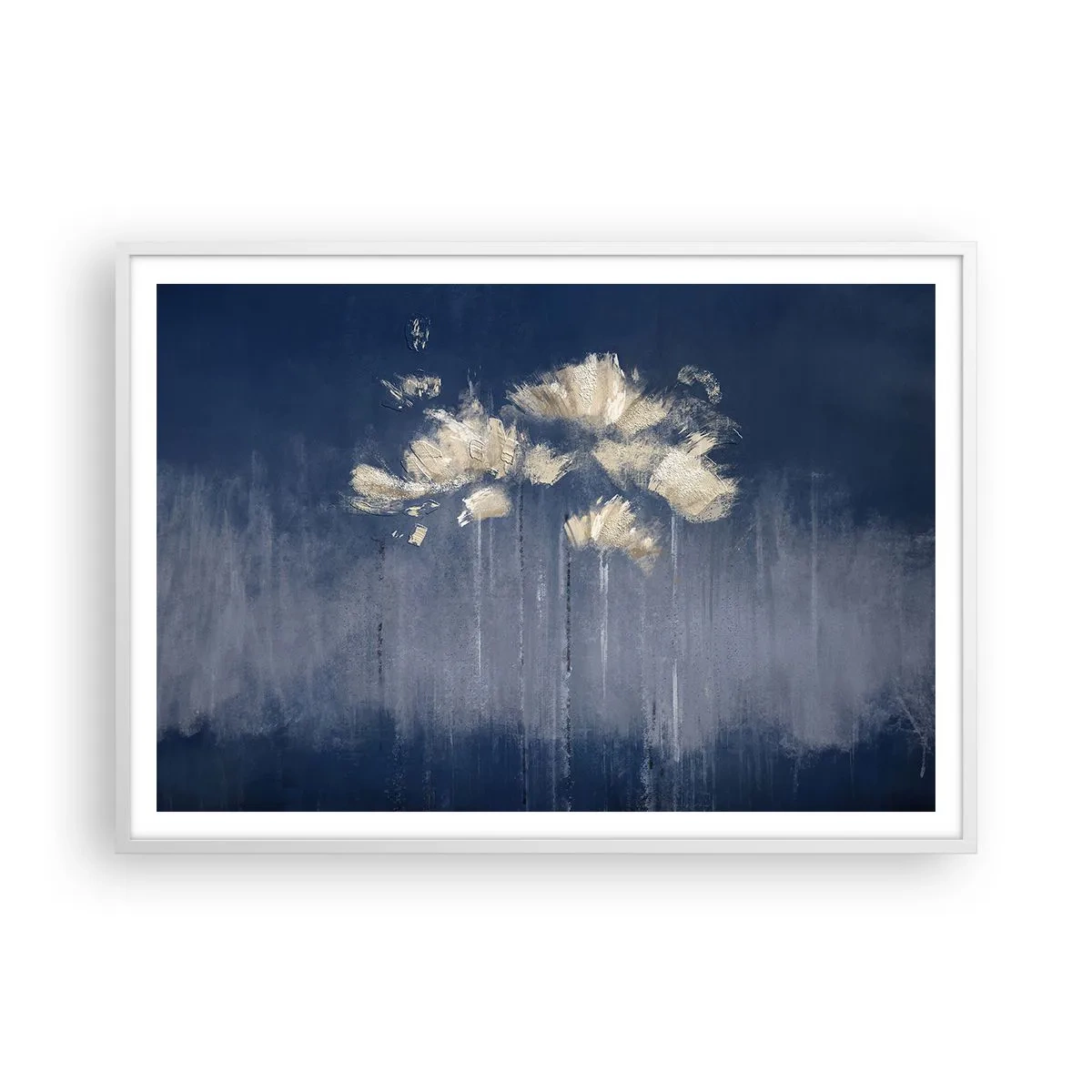 Affiche dans un cadre blanc - Poster - Comme des pétales au vent - 100x70 cm