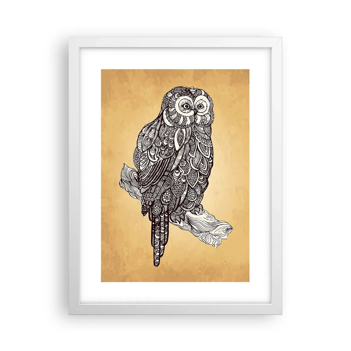 Affiche dans un cadre blanc - Poster - Ornements complexes de sagesse - 30x40 cm