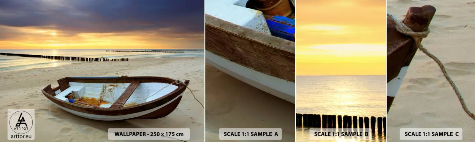 Échantillon De Papier Peint Standard Eco - Il n'y a pas de plus belles plages - Paysage, Mer, Plage - 100x30 cm