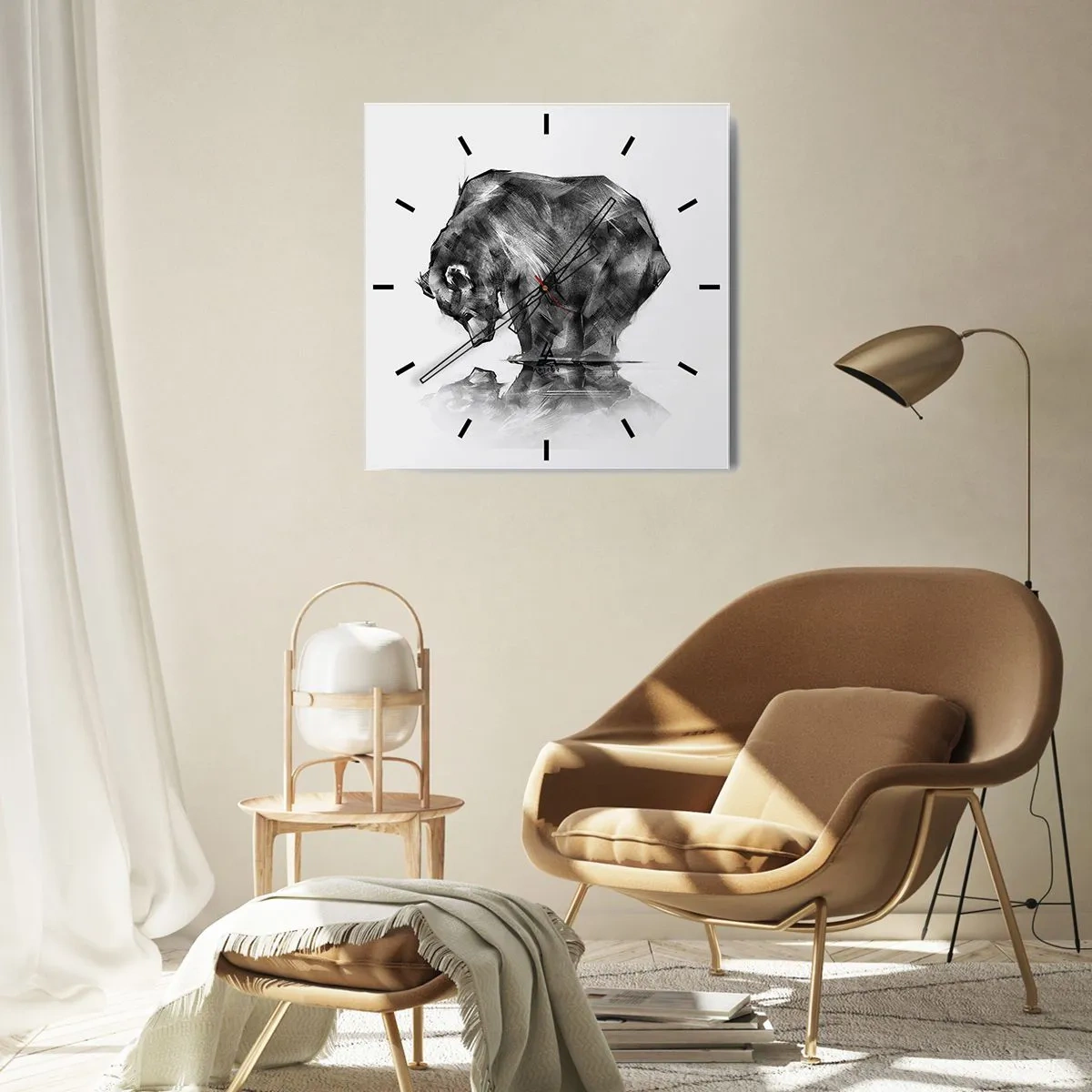 Horloge murale - Pendule murale - Ravi de rencontrer quelqu'un de proche - 40x40 cm