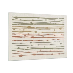 Impression sur verre - Image sur verre - Lignes et taches colorées formant une composition rythmique - 100x70cm - Notation musicale des couleurs - Décoration murale moderne pour le salon et la chambre ARTTOR