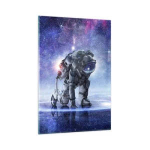 Impression sur verre - Image sur verre - Astronaute dans un paysage galactique - 80x120cm - Le ciel étoilé au dessus de moi - Décoration murale moderne pour le salon et la chambre ARTTOR