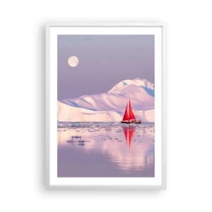 Affiche dans un cadre blanc - Poster - La chaleur de la voile, le froid de la glace - 50x70 cm