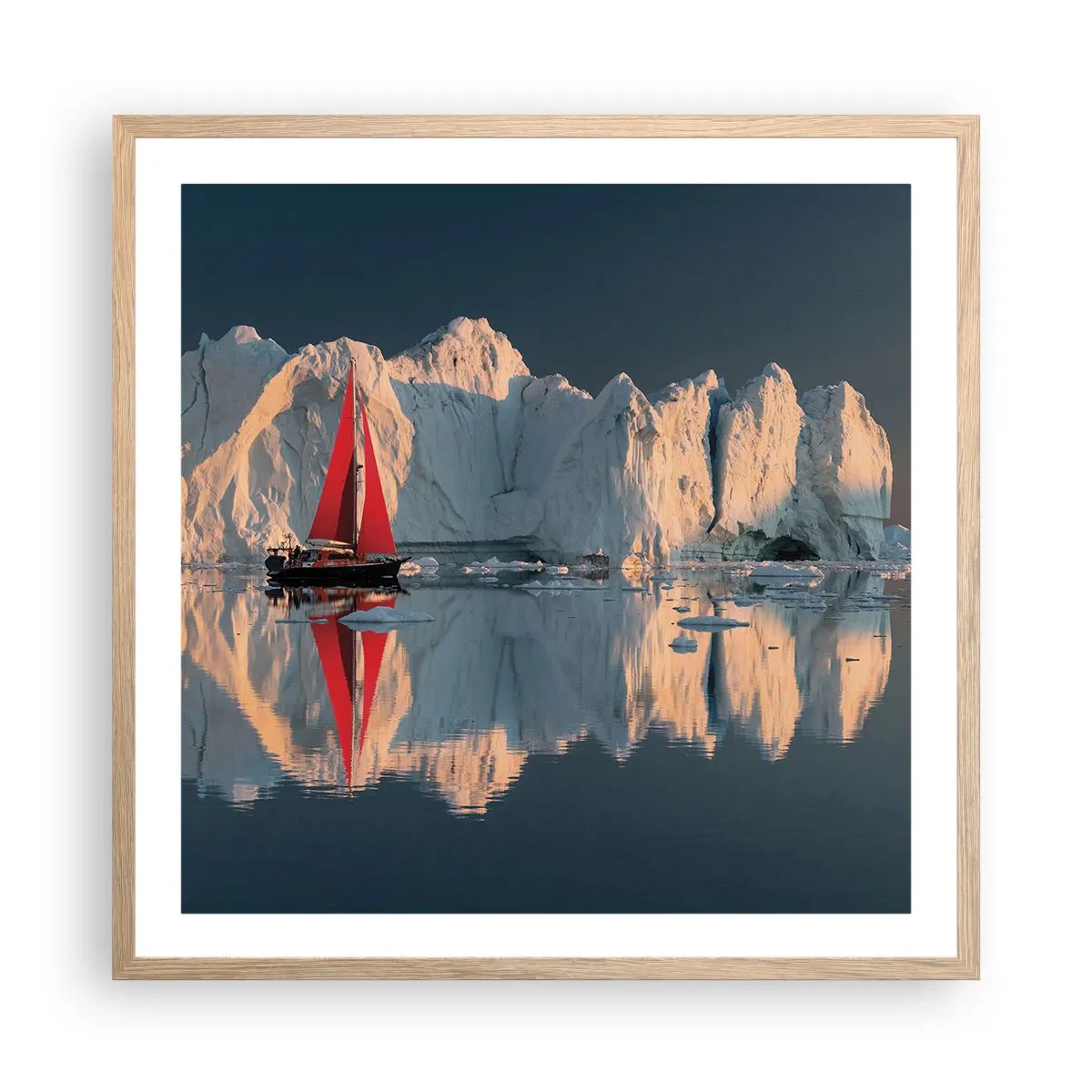 Affiche dans un chêne clair - Poster - Aux limites du monde - 60x60 cm