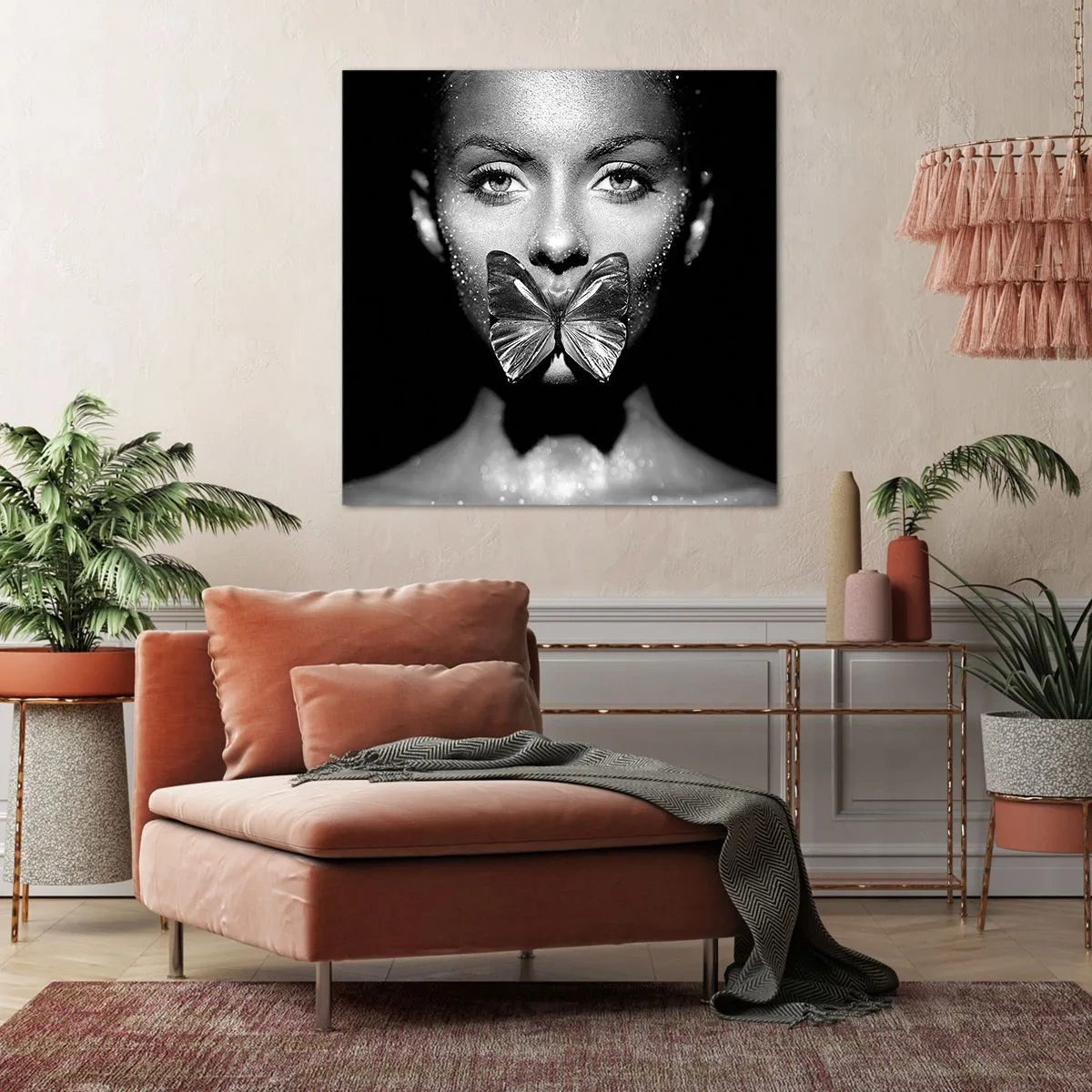 Impression sur toile - Image sur toile - Baiser papillon - 50x50 cm