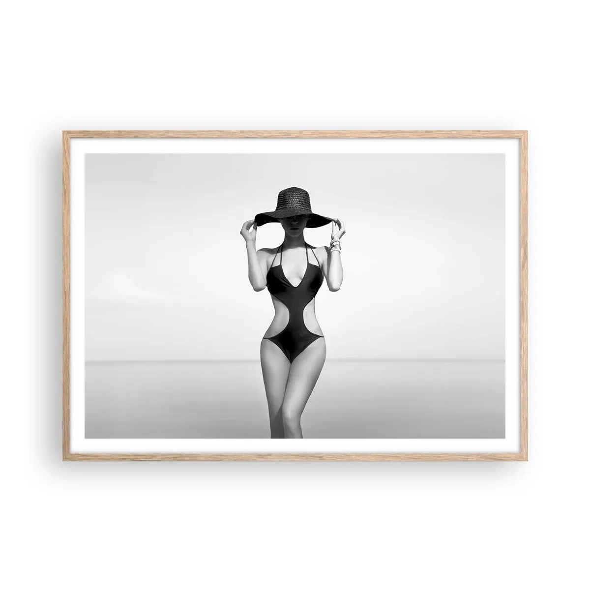 Affiche dans un chêne clair - Poster - Mon prénom? Élégance - 100x70 cm