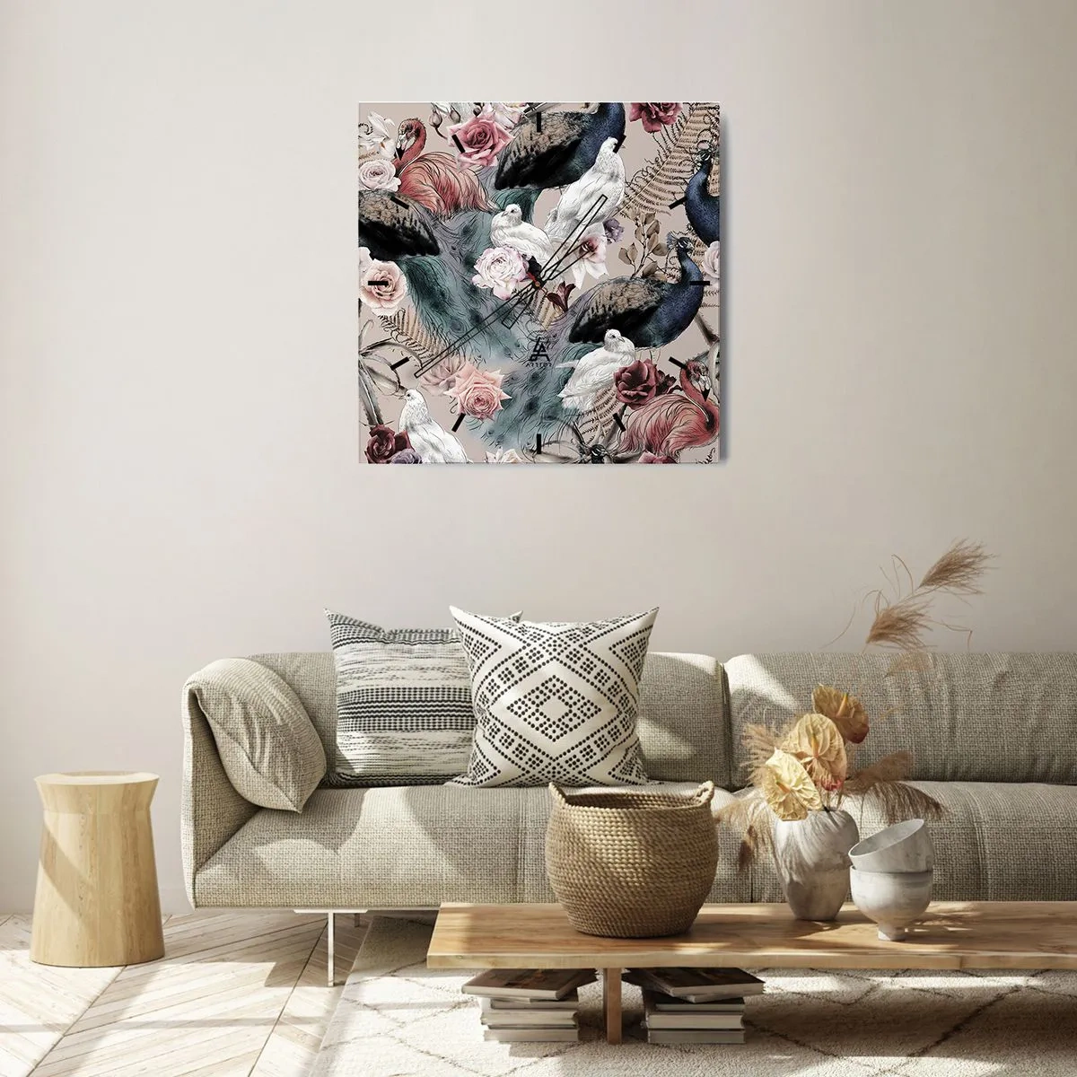 Horloge murale - Pendule murale - Dans un jardin de palace - 40x40 cm