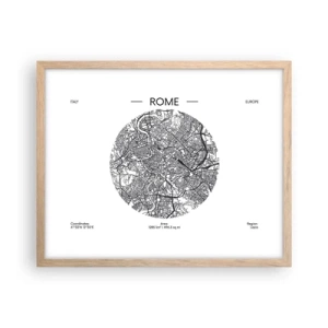 Affiche dans un chêne clair - Poster - Anatomie de Rome - 50x40 cm