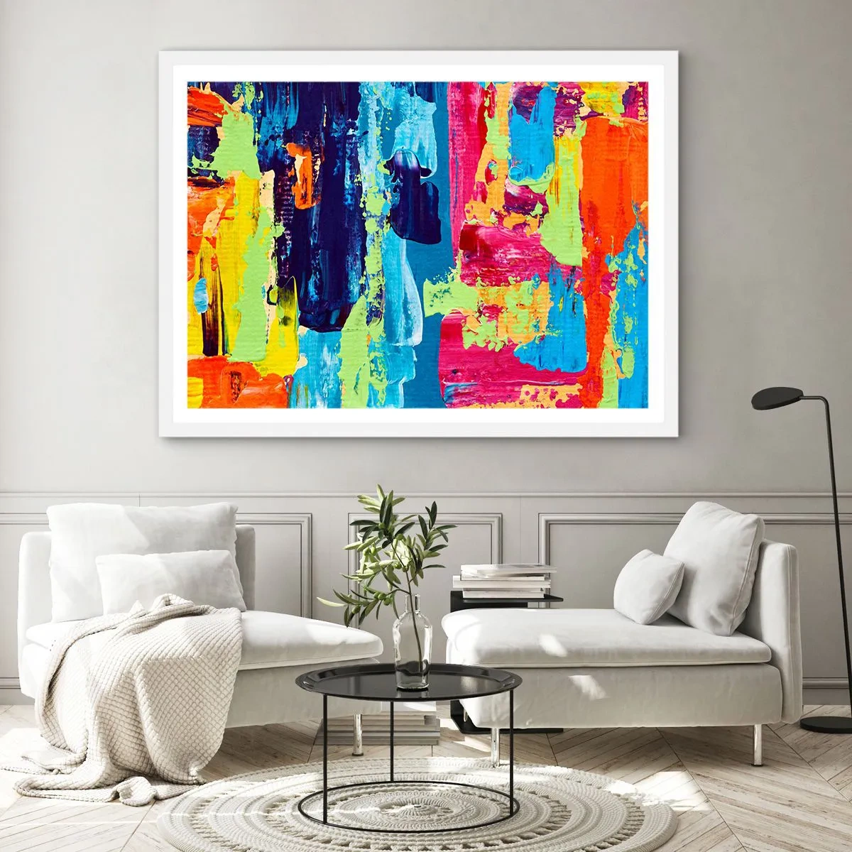 Affiche dans un cadre blanc - Poster - La vie est belle! - 91x61 cm