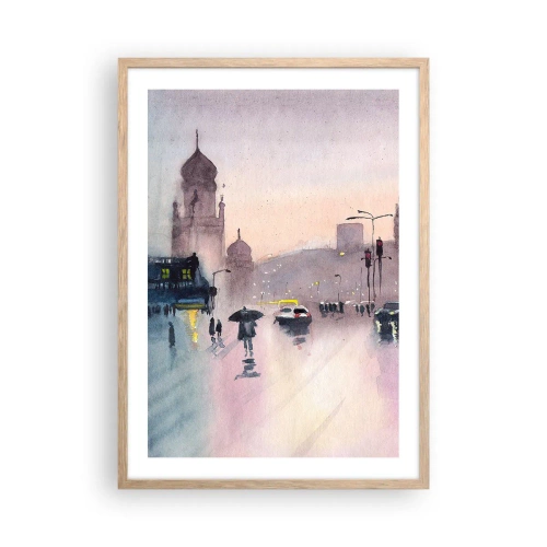 Affiche dans un chêne clair - Poster - Dans une brume pluvieuse - 50x70 cm