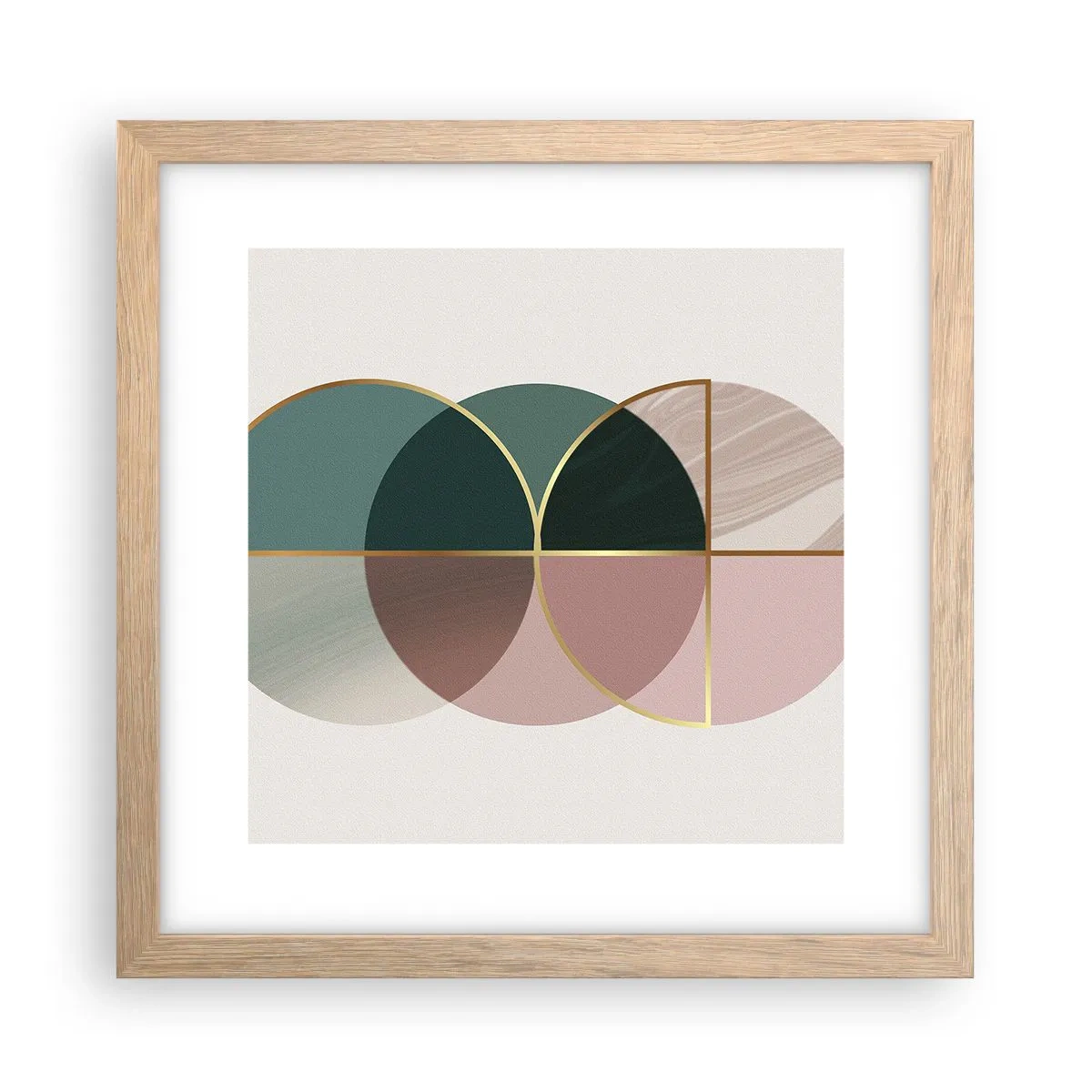 Affiche dans un chêne clair - Poster - Cercles après cercles - 30x30 cm